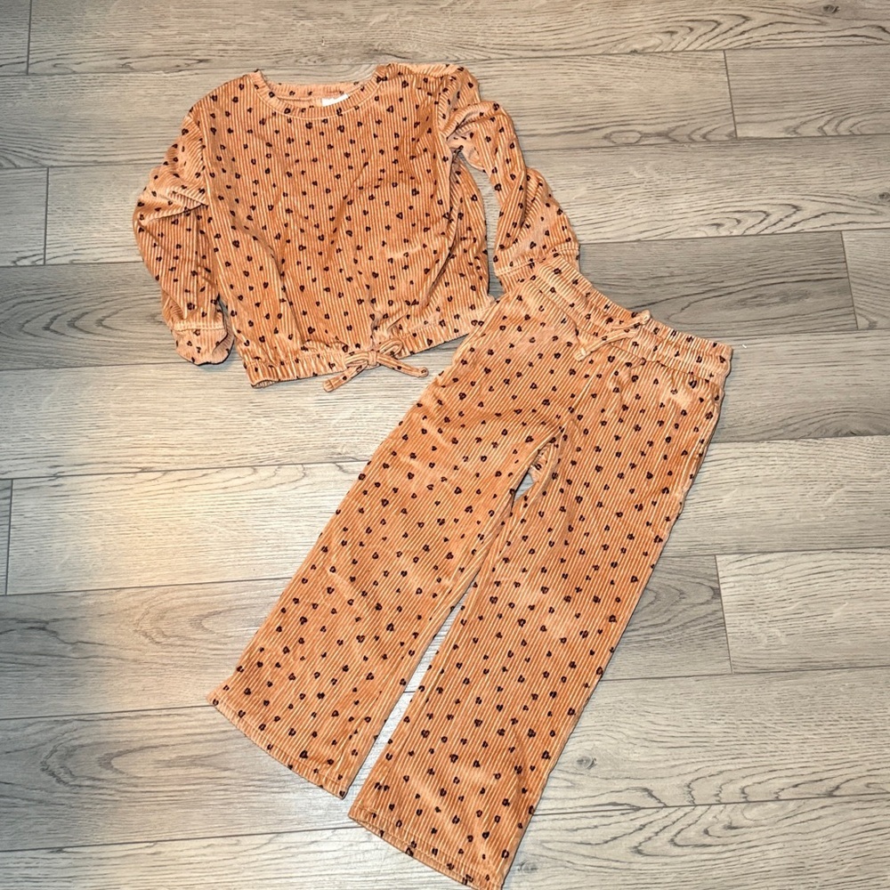 Jumping Beans Kids Size 6 Girls Velour Top & Pants Bottom Set Children's